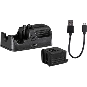 SureFire CH21 dual-bay charger cradle with B12 battery kit in black