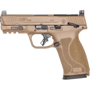Smith & Wesson M&P M2.0 10mm 4-inch FDE optics-ready pistol, front-left view