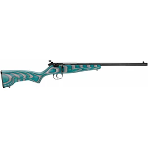 Savage Rascal Minimalist youth bolt-action .22 LR rifle in teal and gray laminate