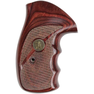 Pachmayr Renegade laminated rosewood checkered grips for Smith & Wesson N-Frame round butt revolver