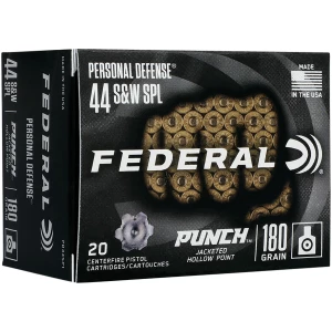 Federal Ammunition Punch .44 S&W Special 180gr JHP ammunition box - 20 rounds