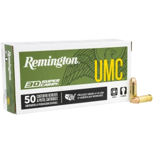 Remington UMC .30 Super Carry 100gr FMJ box, 50 rounds