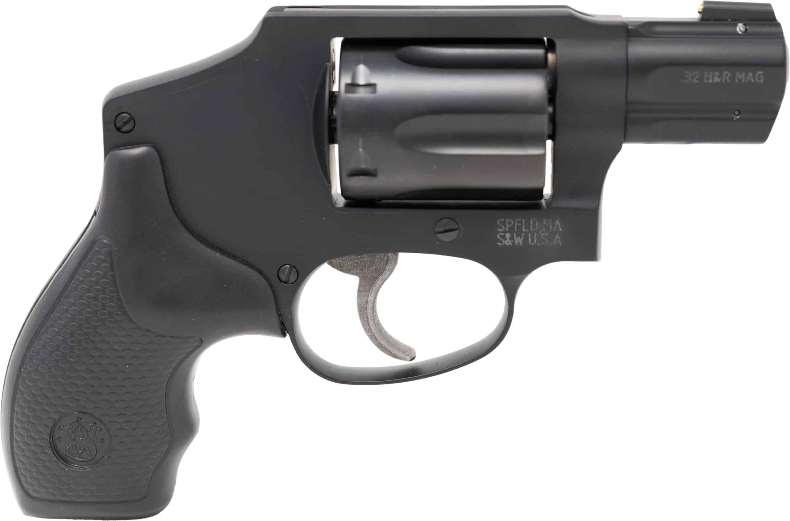 Smith & Wesson S&W 432 revolver labeled 32H&R DAO1.8S 6R FS DE