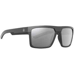 Leupold Becnara sunglasses with Shadow Gray Flash lenses and matte/gloss black wraparound frame