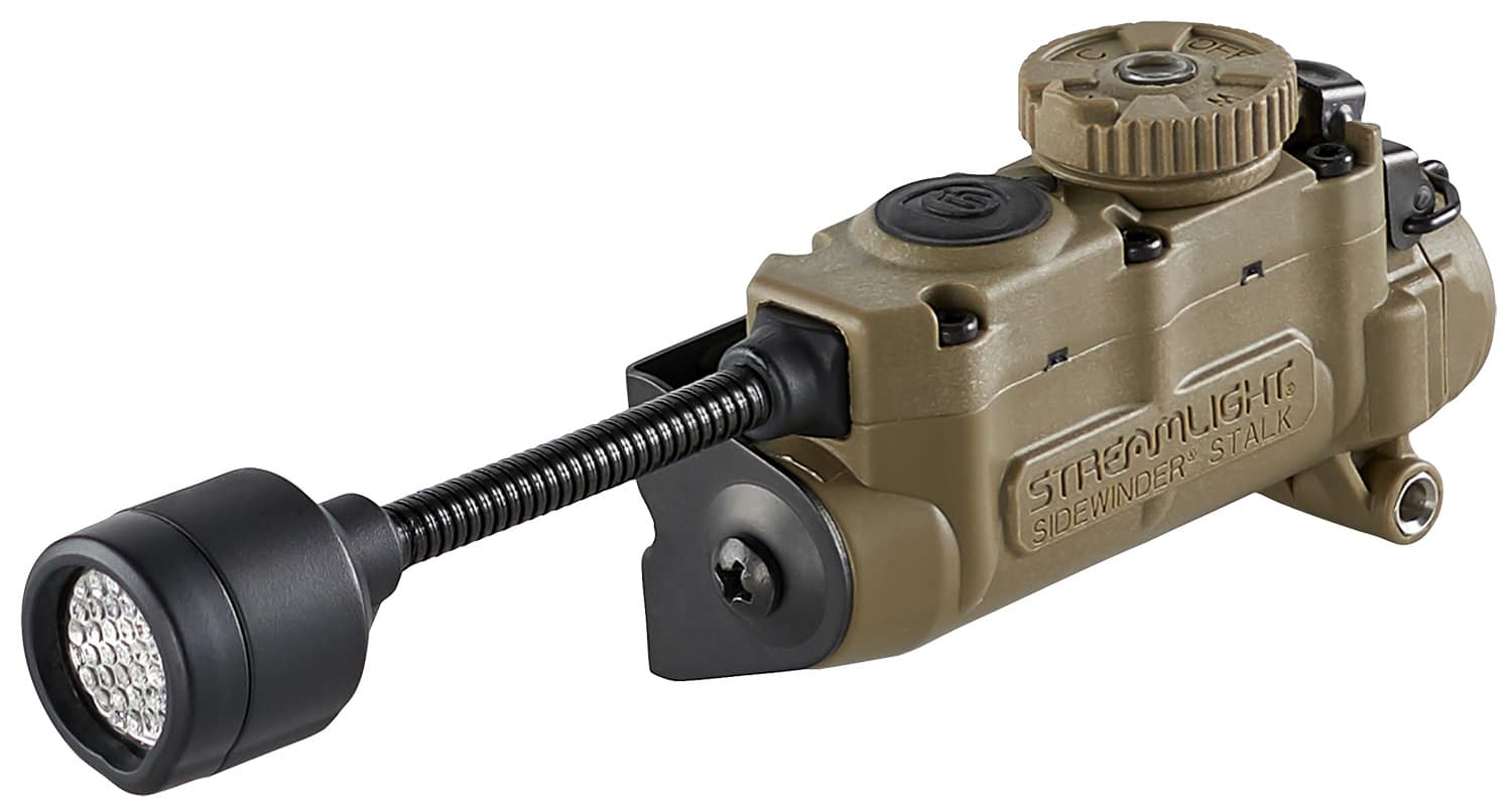 Streamlight Sidewinder Stalk Helmet Light in Coyote Tan with multi-color and IR LEDs, E-Mount