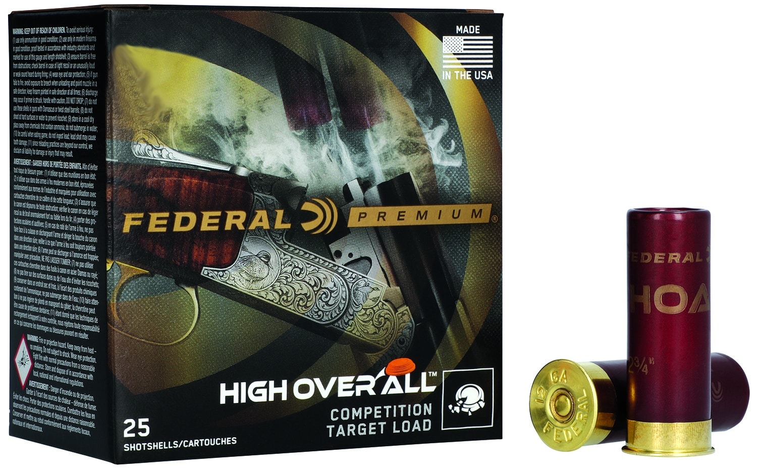 Box of Federal Premium HOA 20ga 2-3/4 in 7/8 oz #8 shot, 25 rounds