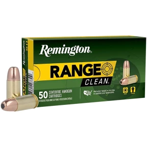 Box of Remington Range Clean 9mm Luger 115 gr Flat Nose Enclosed Base ammunition (50 rounds)