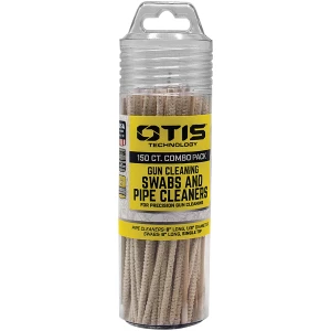 Otis FG241857 Swabs & Pipe Cleaners Combo Pack Cotton/Wood 6" Long 100 Swabs/50 Pipe Cleaners Includes Reusable Storage Tube