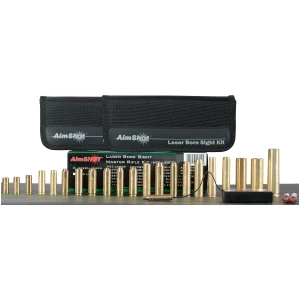 AimShot Master Kit multi-caliber bore sight with green 532nM laser and 16 arbors