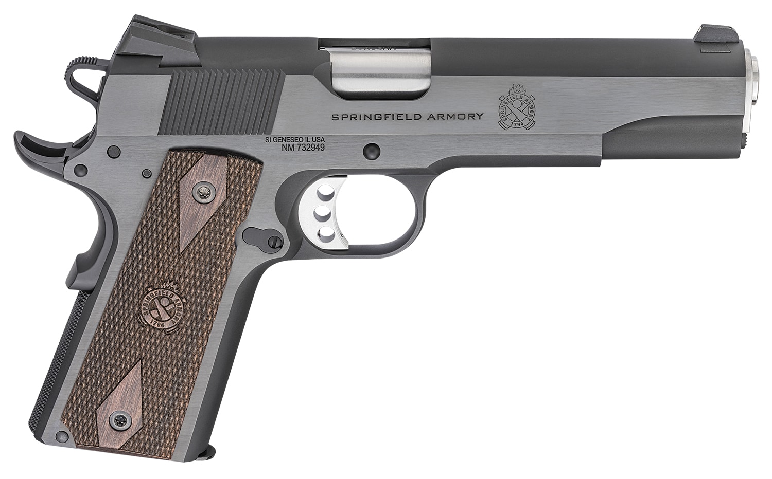 Springfield Armory Garrison 1911 9mm pistol, blued finish, 5-inch barrel, right-side view