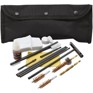 KleenBore POU301B All Caliber Cleaning Kit Handgun/Rifle Bronze/Nylon Bristles Nylon Case