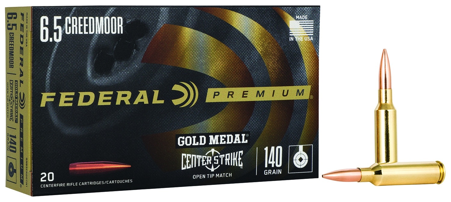 Federal Gold Medal CenterStrike 6.5 Creedmoor 140 gr OTM ammunition box