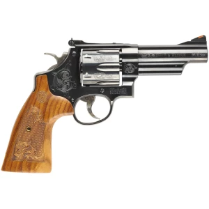 Smith & Wesson Model 29 Machine Engraved .44 Magnum revolver, 4-inch blued barrel, engraved wood grips