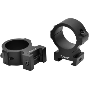 Warne Vapor 30mm High Matte Horizontal Scope Rings, 6000 Series Aluminum, black