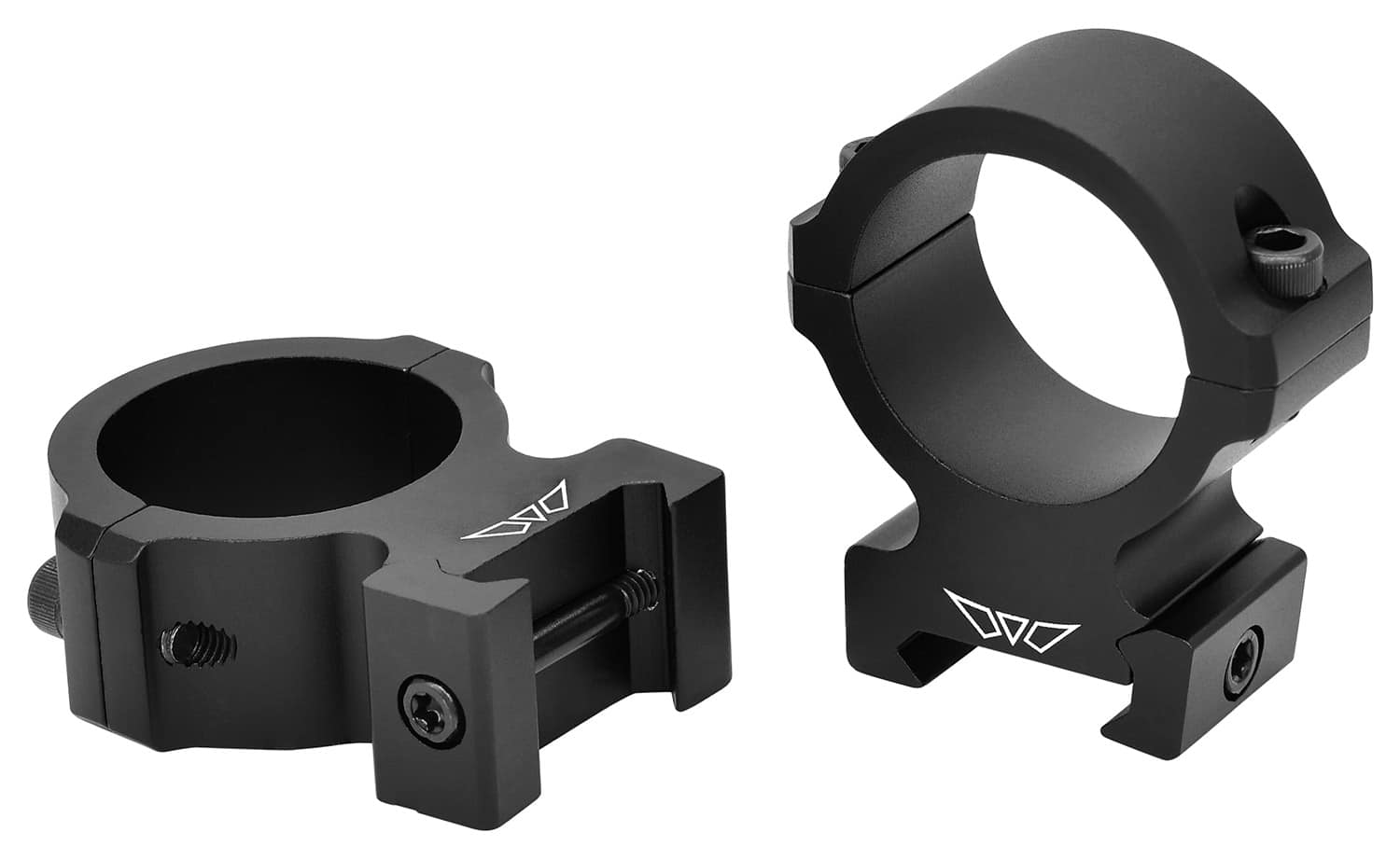 Warne Vapor 30mm High Matte Horizontal Scope Rings, 6000 Series Aluminum, black