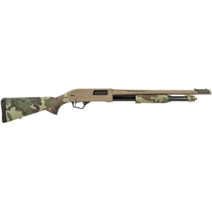 Winchester SXP Defender 12 Gauge 18" barrel Flat Dark Earth with Woodland camo synthetic stock