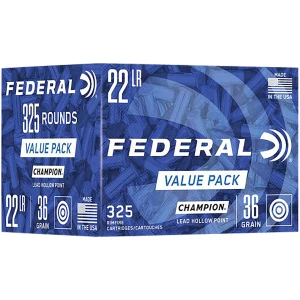 Federal Champion 22 LR 36gr Lead Hollow Point 325-round box