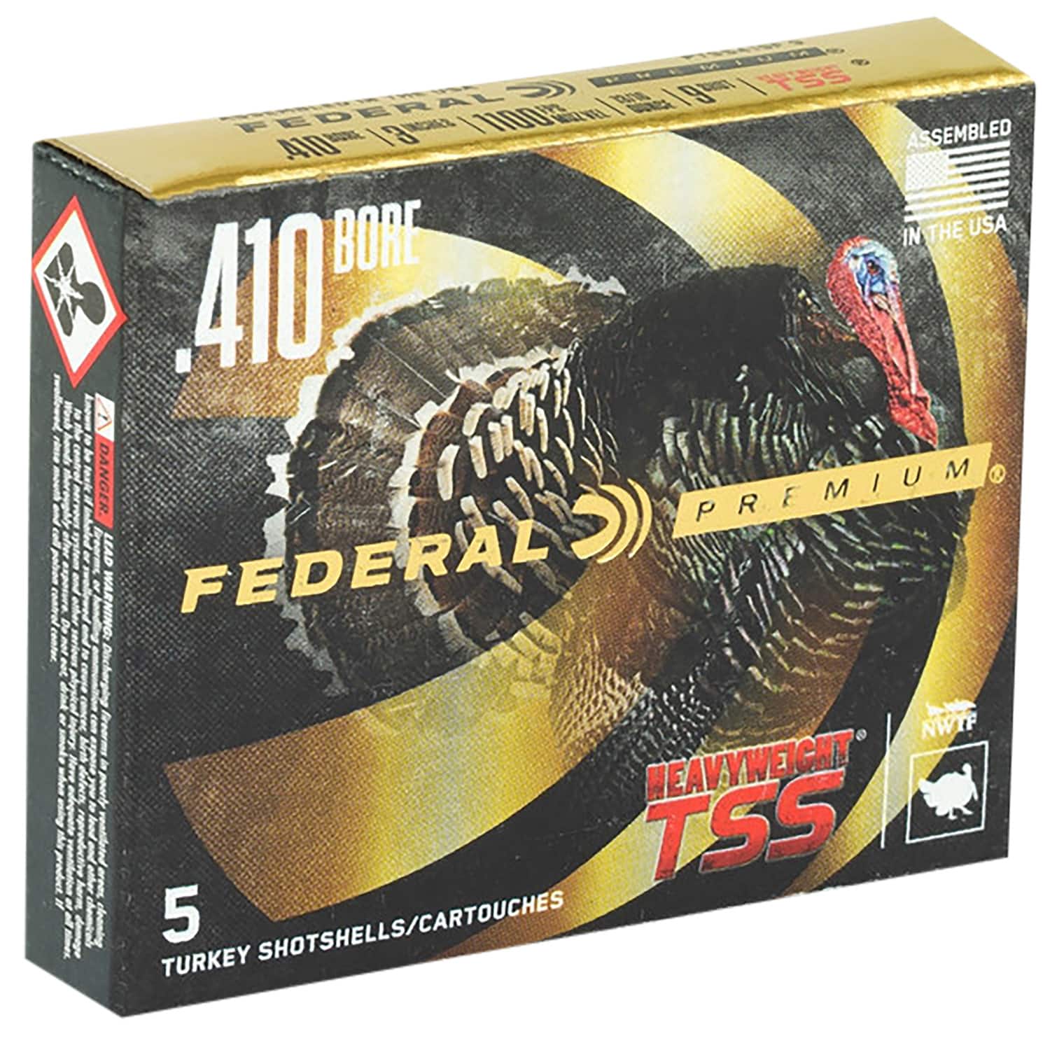 Federal Heavyweight TSS .410 Bore 3in 13/16oz #7 5-count shotshell box