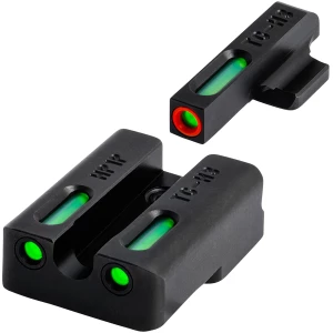 TruGlo TG13XD2PC TFX Pro  Black | Green Tritium & Fiber Optic Orange Outline Front Sight Green Tritium & Fiber Optic Rear Sight