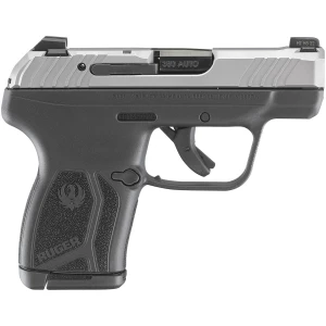 Ruger LCP Max .380 ACP pistol with matte stainless serrated slide and black polymer frame