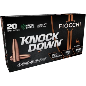 Fiocchi Knock Down .270 Winchester 130 gr solid copper hollow point ammunition box