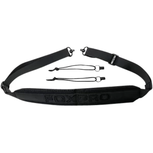 Foxpro SLINGFXPBLK black nylon carry sling with padded shoulder and QD attachment points
