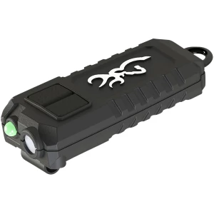 Browning Trailmate USB rechargeable cap flashlight, black, up to 360 lumens, white and green LEDs