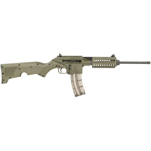 Kel-Tec SU22CAGRN .22 LR rifle with OD green Picatinny rail and storage-stock