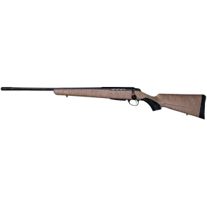 Tikka T3x Lite 7mm Rem Mag left-hand rifle, 24.3in fluted threaded barrel, Roughtech tan synthetic stock