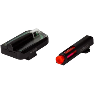 HiViz GLFD21 FastDot H3 Sight Set for Glock Red Fiber Optic Front Sight-Green Tritium Rear Sight