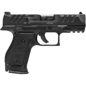 Walther PDP SF Compact 9mm 4in steel-frame pistol in black with textured grip