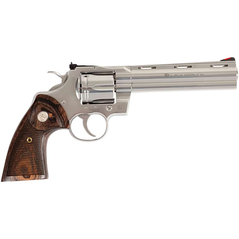 Colt Target Python Revolver .357 Magnum 6-inch stainless with walnut target grips and fiber-optic front sight
