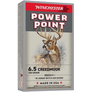 Winchester Power-Point 6.5 Creedmoor 140gr jacketed soft point ammunition 20rd box