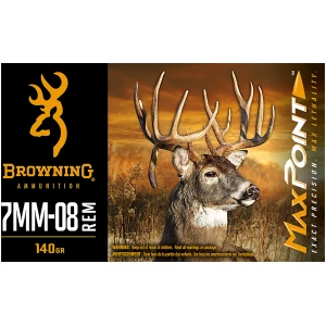 Browning Max Point 7mm-08 Remington 140 gr ammunition box, 20 rounds
