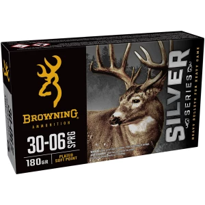 Browning BRN Silver .30-06 180gr Plated Soft Point ammunition box, 20 count