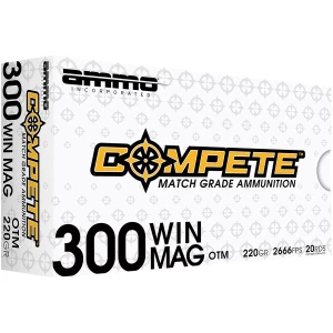 Ammo Inc .300 Winchester Magnum 220gr Open Tip Match ammunition box, 20 rounds