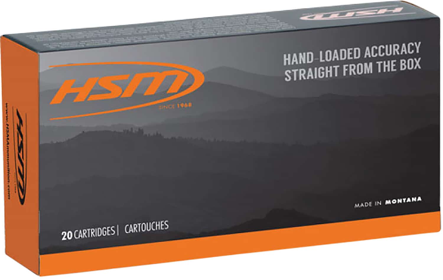 HSM Trophy Gold 7 mm Remington Magnum 160 gr ammunition box, 20 rounds per box