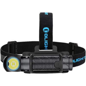 OLIGHTSTORE Perun 2 black anodized rechargeable LED flashlight with headband and pocket clip