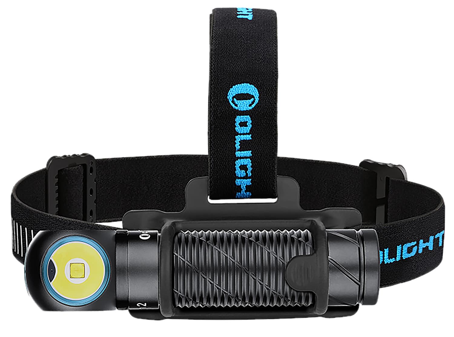 OLIGHTSTORE Perun 2 black anodized rechargeable LED flashlight with headband and pocket clip