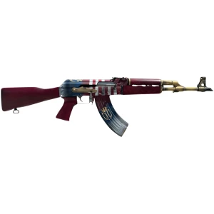 Zastava Arms Usa ZR7762AMS ZPAP M70 Limited Edition 7.62x39mm 30+1 16.30" 24K Gold Plated Barrel, Red/White/Blue 1.5mm Bulged Trunnion Receiver, Serbian Red Wood Furniture