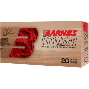 Barnes Pioneer .44 Rem Mag 300 gr ammunition box, 20 rounds