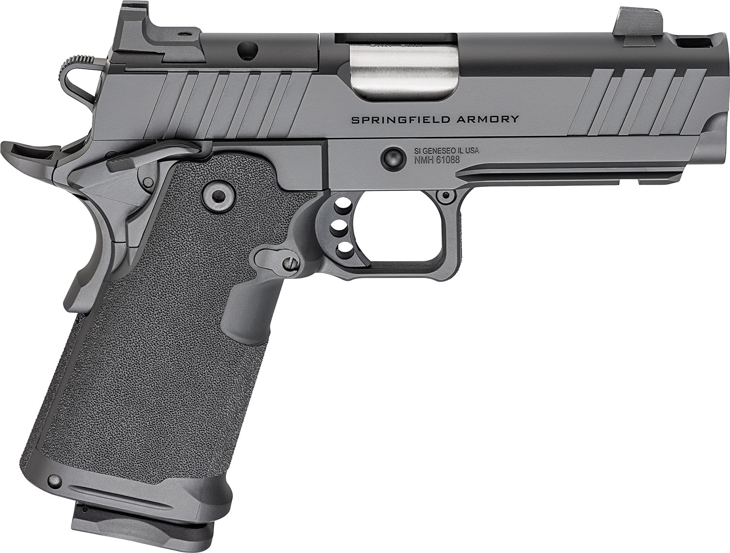 Springfield Armory 1911 DS Prodigy Comp 9mm 4.25-inch AOS pistol, black Cerakote, two 10-round magazines