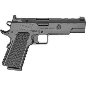 Springfield Armory Emissary AOS 1911 .45 ACP 5in black Cerakote side view with VZ G10 grips
