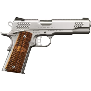 Kimber Stainless Raptor II 1911 .45 ACP 5 inch stainless pistol with zebrawood grips