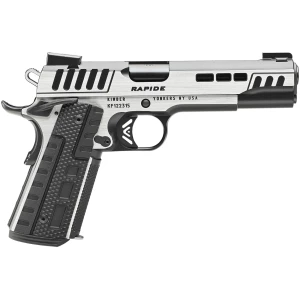 Kimber Rapide Scorpius 1911 .45 ACP Black KimPro II slide with brush-polished flats and black G10 grips, 8-round magazine