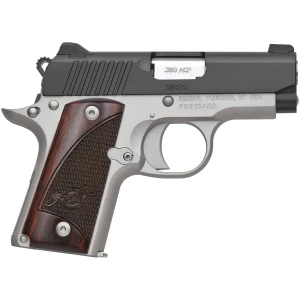 Kimber Micro Two-Tone .380 ACP pistol 2.75in with checkered rosewood grips