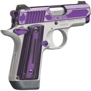 Kimber Micro Amethyst .380 ACP 2.75 inch pistol with purple amethyst slide and G10 grips