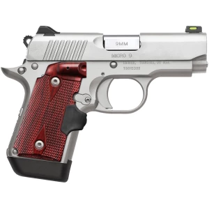 Kimber Micro 9 stainless 9mm pistol with rosewood Crimson Trace laser grips