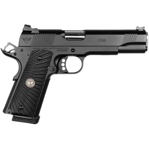 Wilson Combat CQB FS .45 ACP 5-inch pistol with G10 Starburst grips and Black Armor-Tuff finish