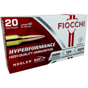 Fiocchi Hyperformance Match 6mm Creedmoor 105gr Nosler RDF 20rd box